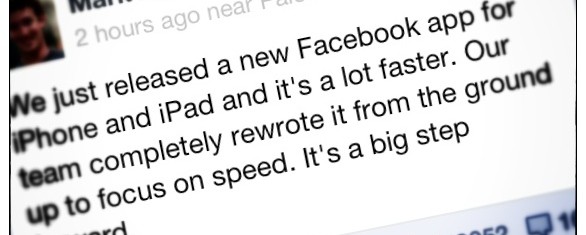Mark Zuckerberg announces update on Facebook app for iPhone and iPad
