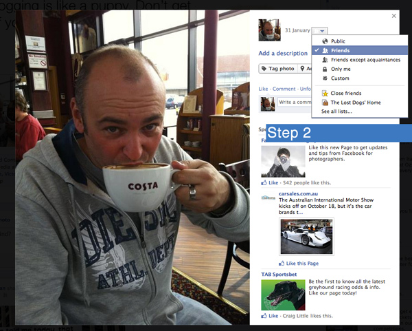 Facebook privacy settings - Step 2