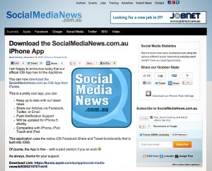 Social Media News iOS app